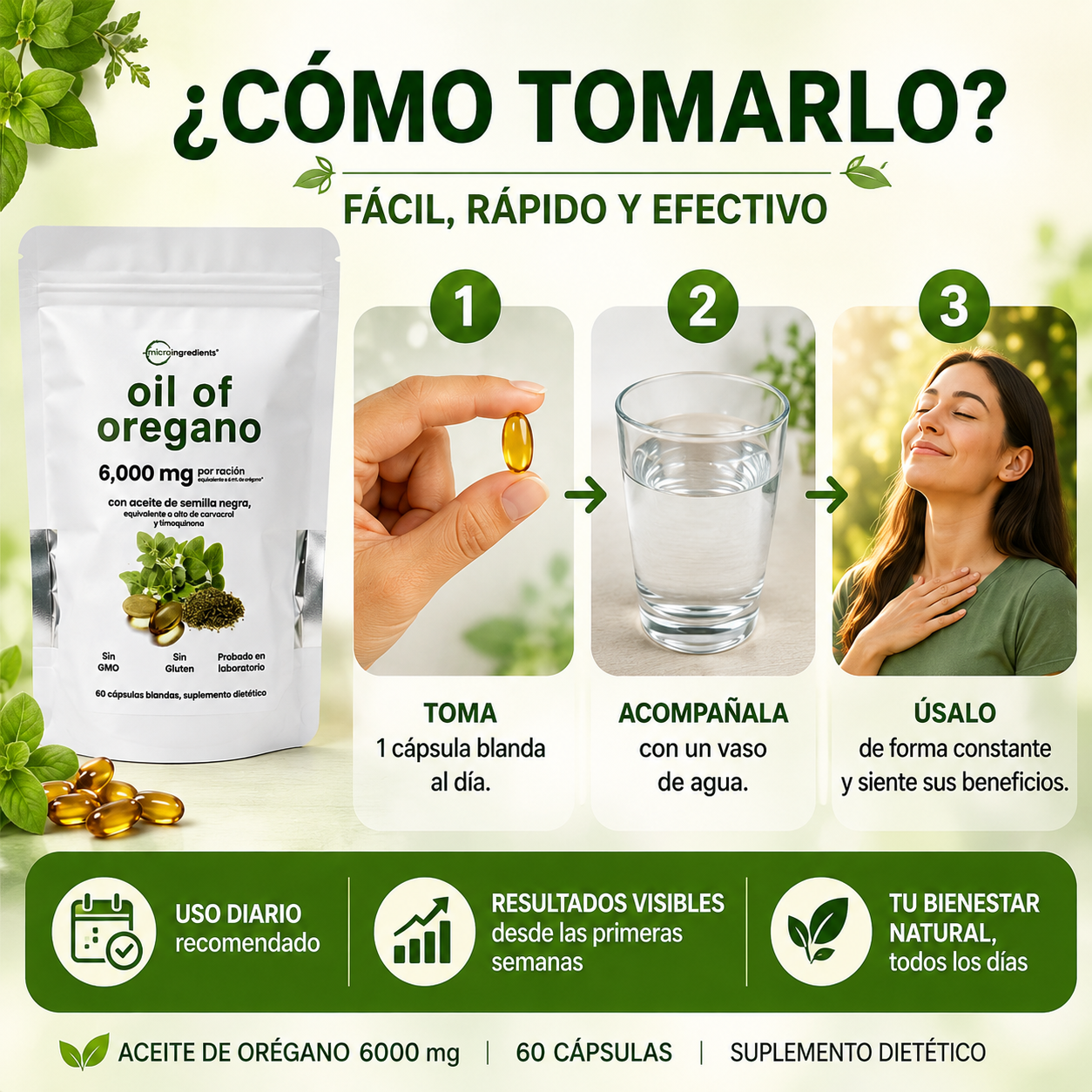 Aceite De Orégano 6000 Mg 60 capsulas