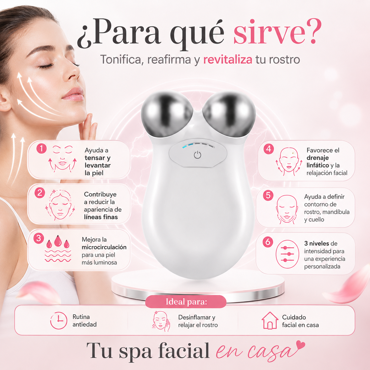 Masajeador Facial Microcorriente USB