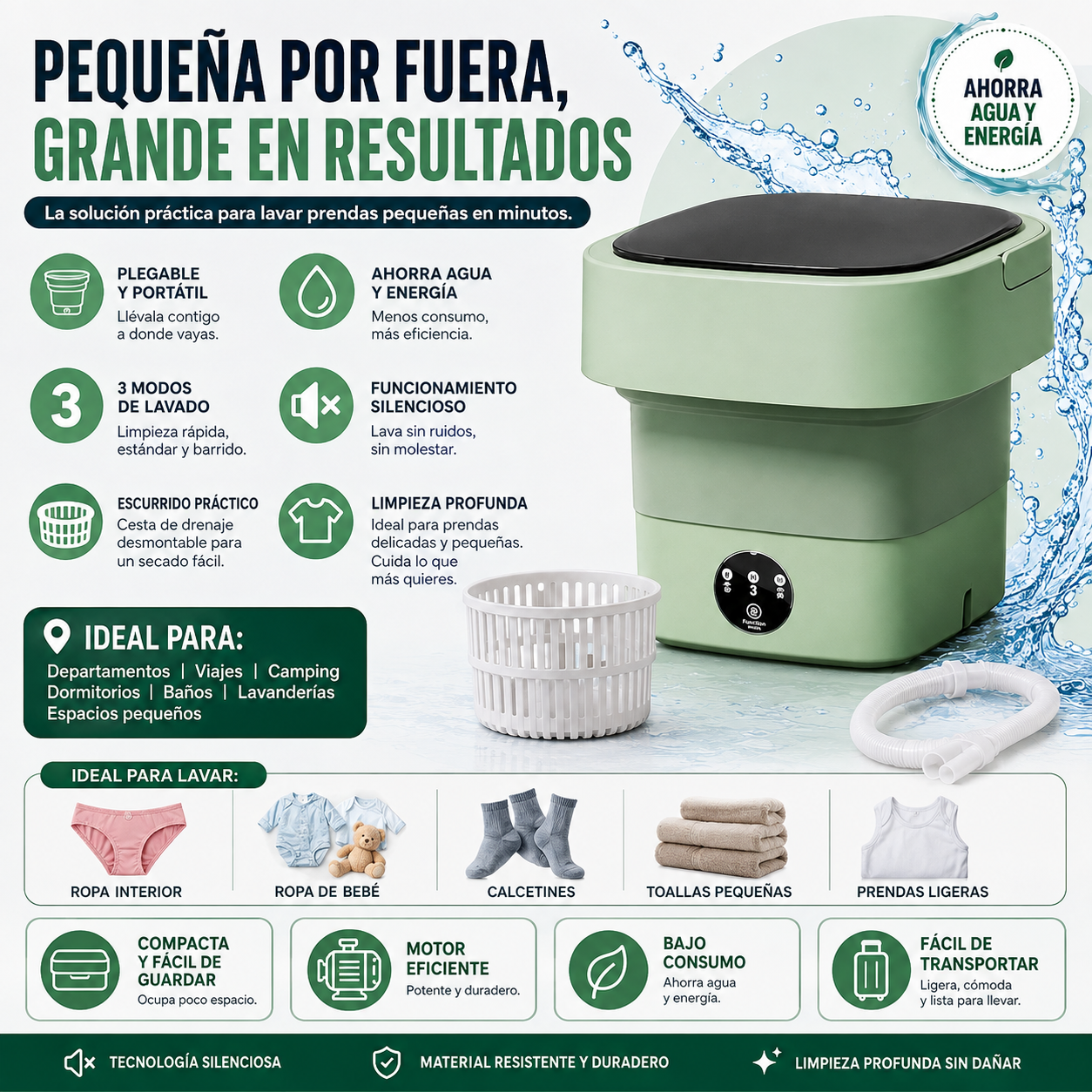 Mini Lavadora Centrifugado 6.5 Litros