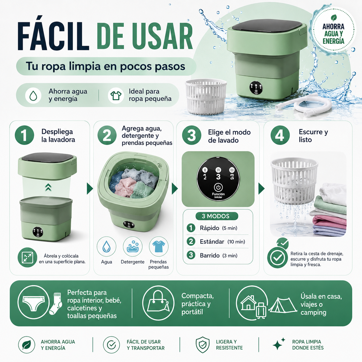Mini Lavadora Centrifugado 6.5 Litros