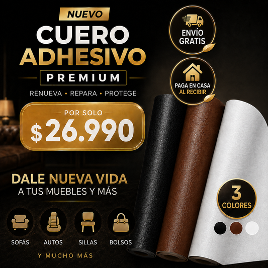 Cuero Adhesivo Premium para Renovar, Reparar y Proteger
