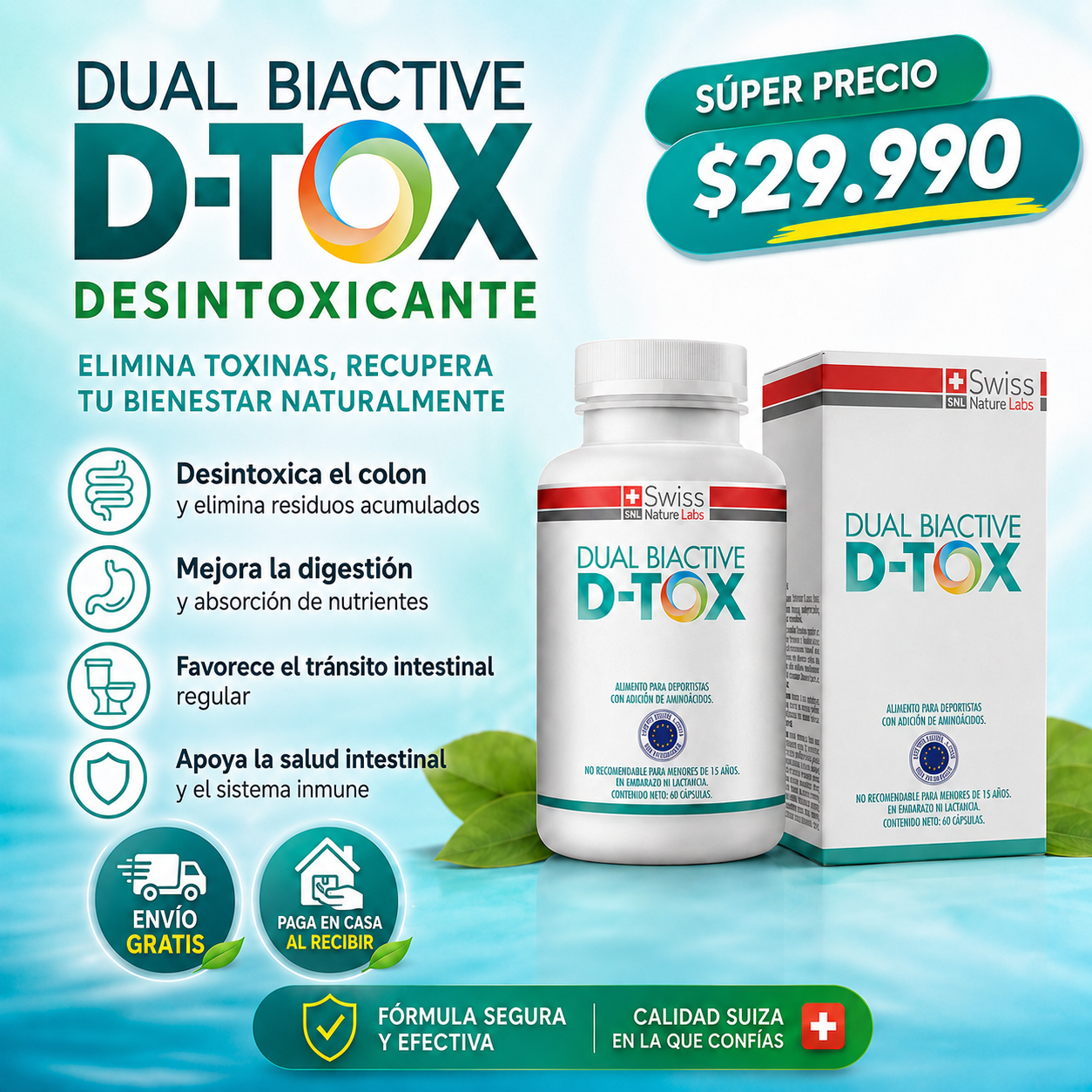 Dual Biactive D-Tox™ — Renueva tu sistema digestivo de manera natural