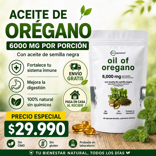 Aceite De Orégano 6000 Mg 60 capsulas